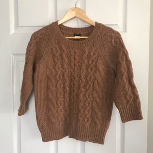 J. Crew Brown Cable Knit Sweater M